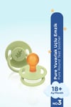 Wee Baby Pure Yuvarlak Uçlu Kauçuk Emzik No:3 18+ Ay Yeşil