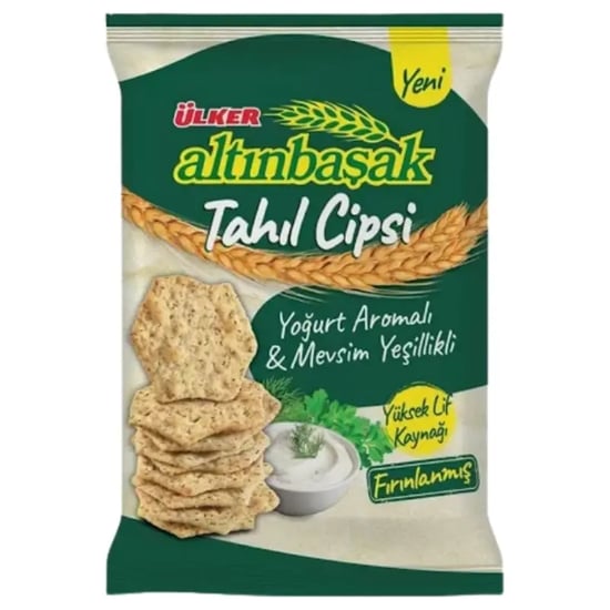 Ülker Altınbaşak Yoğurt Aromalı Mevsim Yeşillikli Tahıl Cips Kraker 50 Gr