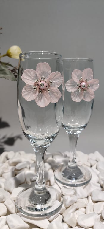 Kirlinova® Pembe Çiçek 2 Li Meşrubat Bardağı