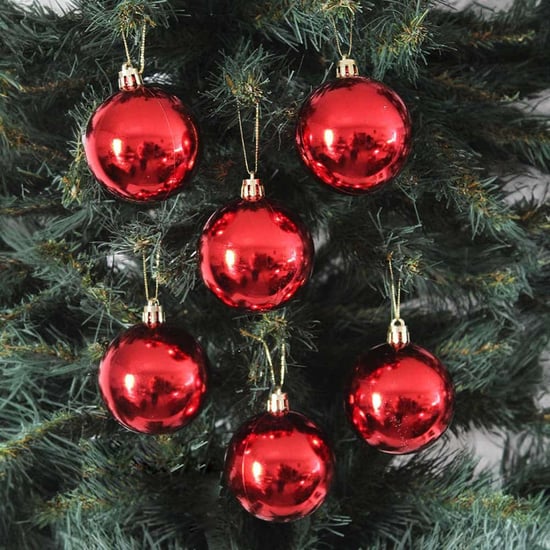 Süs Top Parlak 4 Cm 6'lı Kırmızı