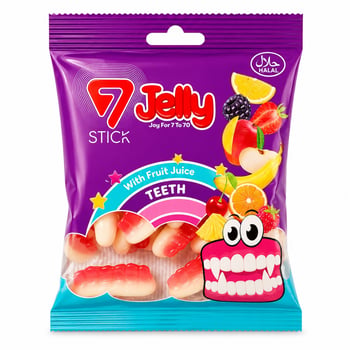7 Stick Jelly Yumuşak Şekerleme Teeth 80gr