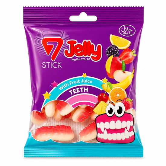 7 Stick Jelly Yumuşak Şekerleme Teeth 80gr