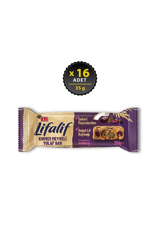 Eti Lifalif Kırmızı Meyveli Yulaf Bar 35 g x 16 Adet