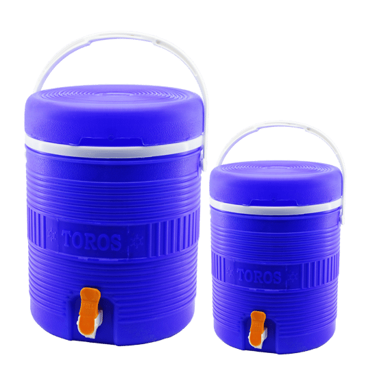 Hak Plastik Toros H-902 ( 2li Set=14+6lt ) ( Yuvarlak ) ( Termos ) ( Mavi Plastik ) (musluklu & Taşıma Kulplu) (brkt-501575)