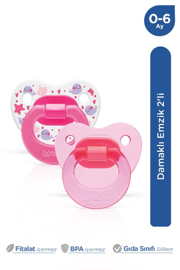 Wee Baby 2’li Damaklı Silikon Emzik 0-6 Ay Kız