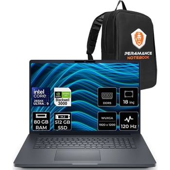 Dell Pro Max 18 Plus Core Ultra 9 285HX Rtx Pro 3000 Blackwell 12GB 80GB Ram 512GB SSD 18" Qhd+ 120H