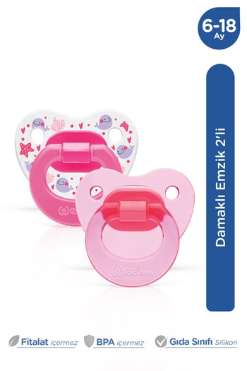 Wee Baby 2’li Damaklı Silikon Emzik 6-18 Ay Kız