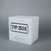 Kare Tipbox - Bahşiş Kutusu Buz Beyaz - 14x14xh13cm