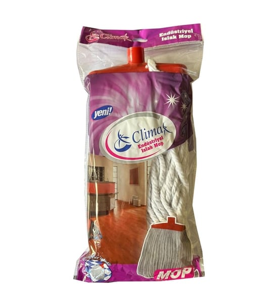 Flower Climax Wole İp Püskül Mop-beyaz
