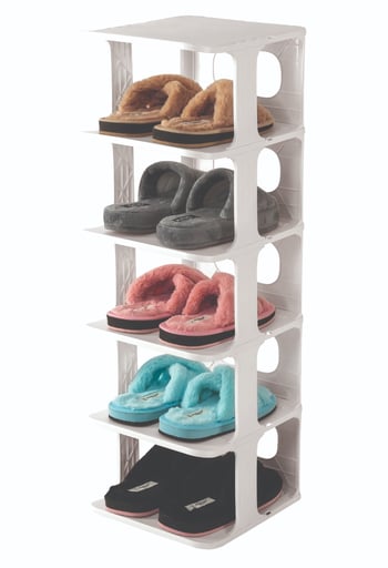 Luxury Shoe Rack Om-0910-1023-0282 ( 5 Katlı ) ( Beyaz ) Blanche Lüks Ayakkabılık