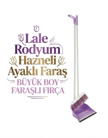 Lale Rodyum Hazneli Ayaklı Faraş-büyük Boy Faraşlı Fırça