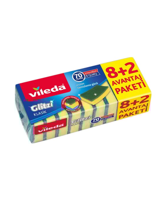 Vileda Glitzi Bulaşık Süngeri 8+2'li Paket
