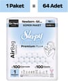 Sleepy Bio Natural Premium Plus Airbag Comfort 1 Numara Newborn 64'lü Bebek Bezi