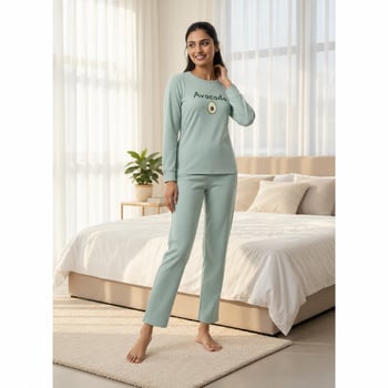 Muka 800-112 Bayan Raporlu İnterlok Pijama Takım