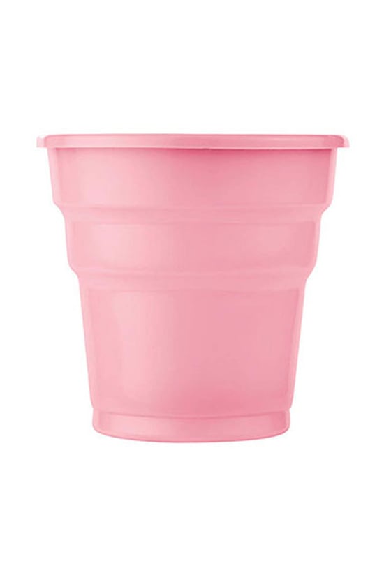 Roll-up Plastik Meşrubat Bardağı Pembe 180cc-7oz 25 Adet