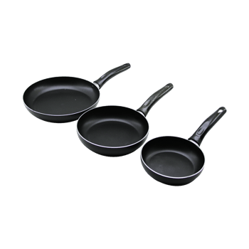 Tavacı Asmin ( 3pcs ) ( Teflon ) Tava Seti ( Siyah Bakalit Saplı ) ( 16-20-24cm )