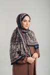 Hürrem Bone Lacivert Desenli Şal Kesik Elyaf Pamuksu Etnik Dijital Baskılı 202123_02