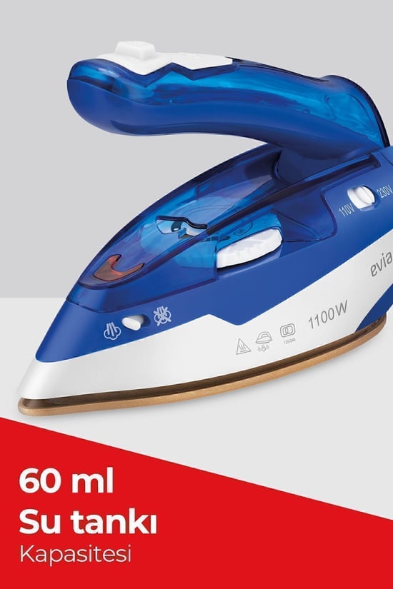 Evia Holiday Ea-4603 Şok Buharlı Katlanabilir Dikey Ütüleme Özellikli Seyahat Ütüsü