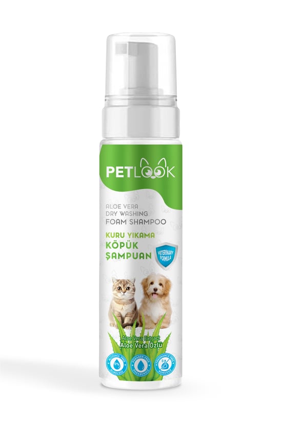 Petlook Köpek Kuru Köpük Şampuanı Aloavera Özlü 200 Ml, Köpük Kedi ve Köpek Şampuanı