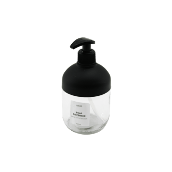 Qlux C-00550 Clary ( Cam ) Sıvı Sabunluk ( Siyah Plastik Kapak & Pompa ) ( 425ml ) ( No-05 Soap Dispenser )