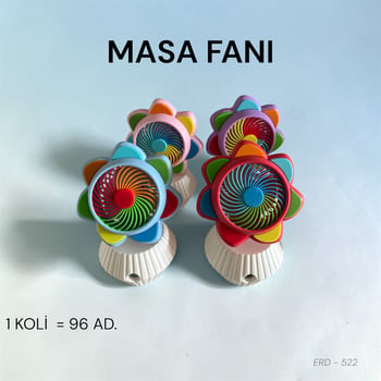 Masa Fanı Çiçek Desenli Şarjlı