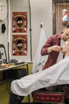 Point Barber Shop Kuaför Salonu için Parlak Metal Tablo 30x40 Cm Pctr-2002