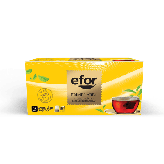 Efor Prime Label Bardak Poşet Siyah Çay 2 gr x 25 Adet