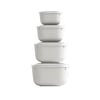 Dünya-30910-999 ( Kare ) ( 4pcs= 600-1100-1800-3000ml ) Sızdırmaz Saklama Kabı & Kutusu Set (renkli & Şeffaf Pls.kap)