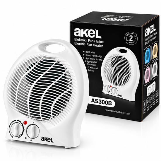 İnura Global Sıcak ve Soğuk Elektrikli Fanlı Isıtıcı 2 Kademe Hız Ayar Hızlı Isıtma ve Sessiz Fan 2000 W As-300b