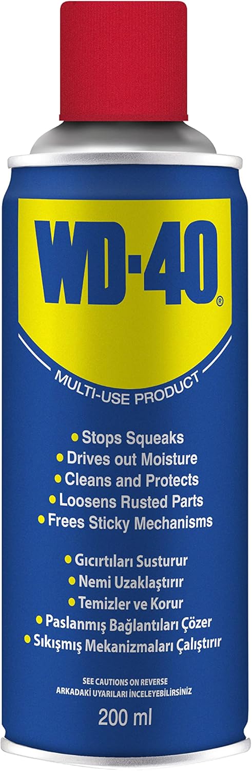 Wd-40 Çok Amaçlı Sıvı, Yağ Çözücü, Pas Sökücü, Makine ve Elektrikli Cihazlar için Temizleyici ve Koruyucu 200 ML