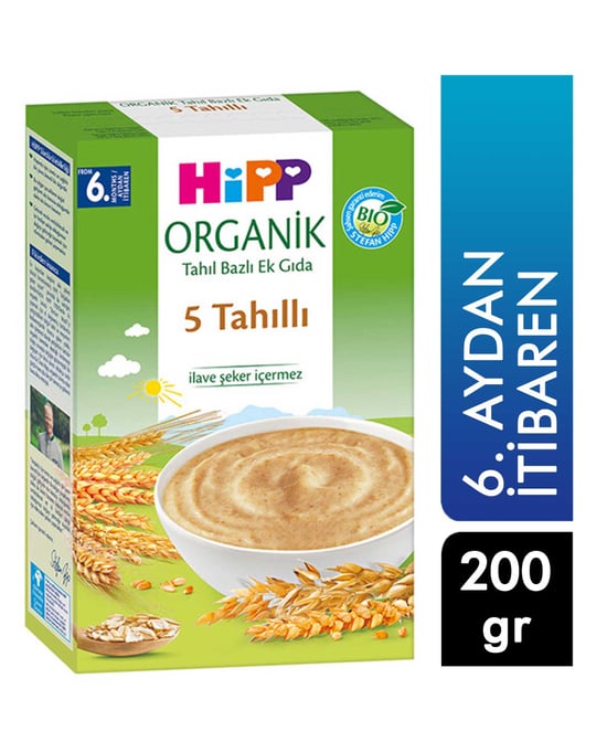 Hipp Organik 5 Tahıllı Tahıl Bazlı Ek Gıda 200 G 6. Aydan İtibaren