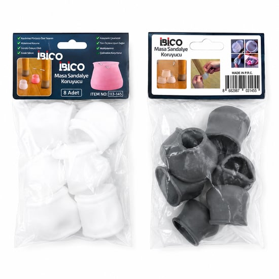 İ13-145 ( 8pcs ) ( Silikon ) Sandalye & Masa Ayak Pabuç Renkli