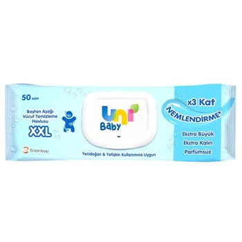 Uni Baby Vücut Temizleme Havlusu Xxl 50'li
