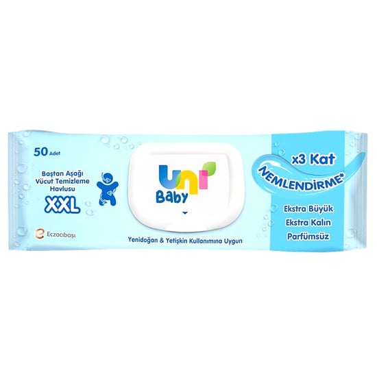 Uni Baby Vücut Temizleme Havlusu Xxl 50'li