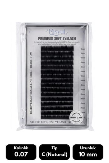 Misyul 0.07c Natural Kıvrım 10 Mm Soft Eyelash Doğal İpek Kirpik 16'lı