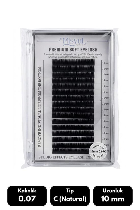 Misyul 0.07c Natural Kıvrım 10 Mm Soft Eyelash Doğal İpek Kirpik 16'lı