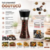 İ22-409 Hand Grinder ( Büyük ) ( Cam Hazneli & Pls.kapaklı & Krom Belli ) Tuz & Baharat Öğütücü