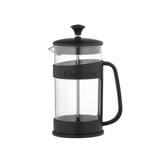Qlux Barista L-00845 ( 400ml ) French Press ( Plastik Kafes & Kapak ) ( Mika Kristal Pls.hazne ) Bitki Süzgeç