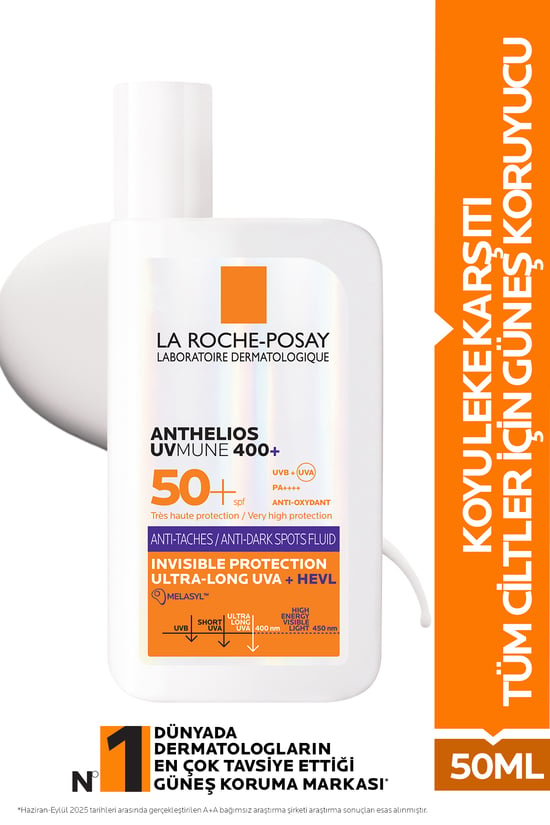 La Roche Posay Anthelios Uvmune Anti Dark Spots Fluid Lekeli Ciltler için Spf50+ Yüz Güneş Kremi