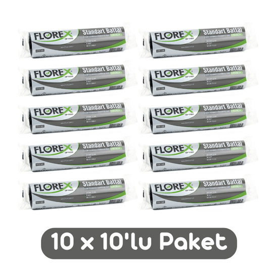 Florex Standart Battal Boy Çöp Torbası 72x95 Cm 10'lu Rulo Siyah 10 Rulo (100 Adet)