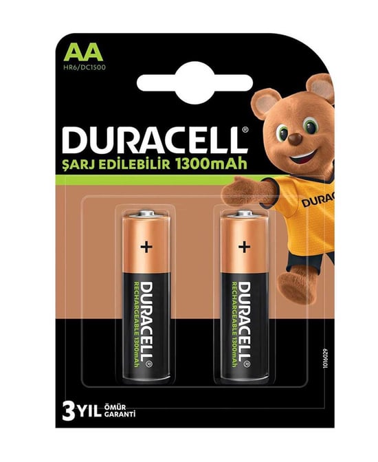 Duracell Pil Şarj Edilebilir 2'li AA 1300 mAh