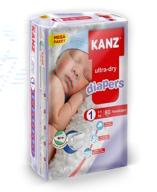 Kanz Bebek Bezi 1 Yenidoğan 2-5 Kg 80'li Paket