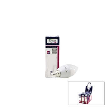 Elitled El-08-y1 ( 6w=43w ) ( E14 ) ( Mum Tipi ) (beyaz) Led Ampul Lamba (600 Lümen) (6500k) (15.000 Saat Ömür) (pvc Gövde)