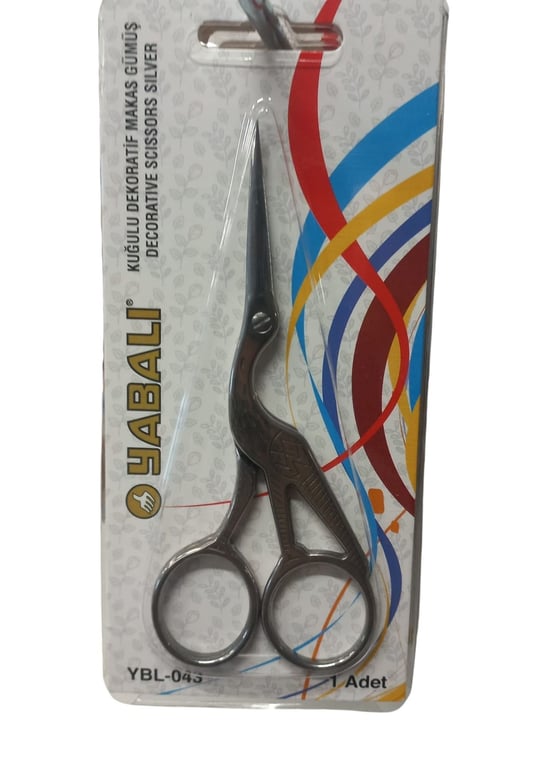 Nakış Makası Kuğulu Dekoratif Makas Gümüş Ybl-043 Model 13