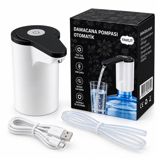 Yakut-13782 ( Usb Şarjlı & Otomatik ) Damacana Su Pompası