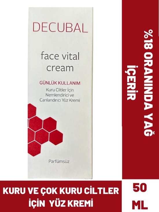 Decubal Face Vital Kuru ve Hassas Ciltler için Ekstra Besleyici