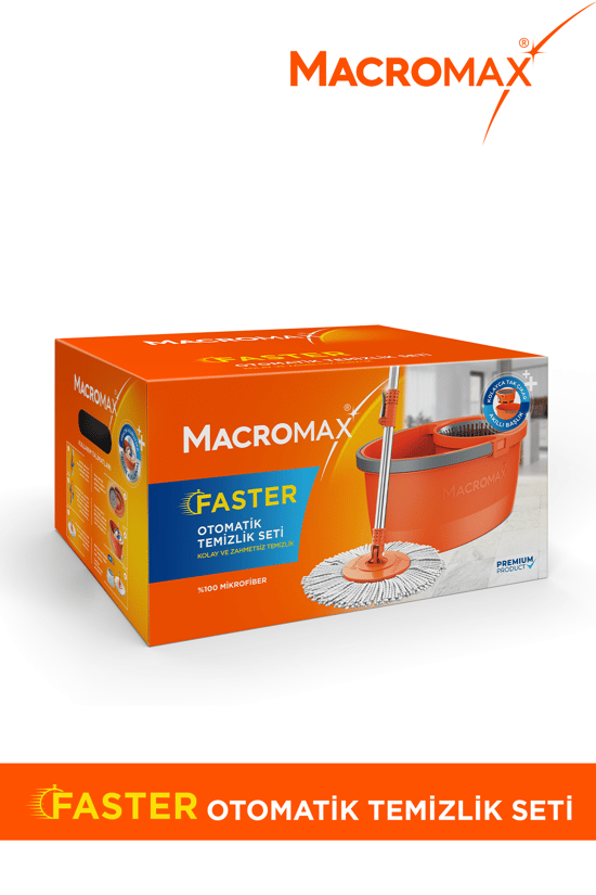 Macromax Faster Yeni Nesil Otomatik Temizlik Seti Pratik Kolay Sıkma Döner Başlık
