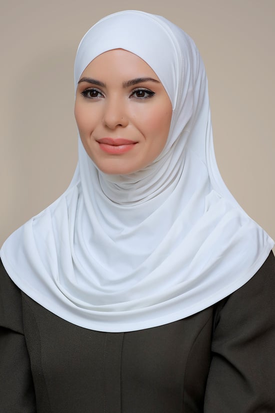 Hürrem Bone Krem Pratik Hazır Geçmeli Tesettür Eşarp Sandy Kumaş Kendinden Boneli 1290_40