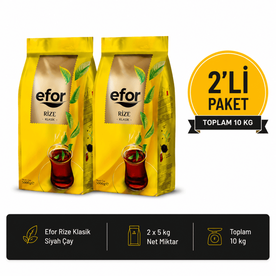 Efor Rize Dökme Siyah Çay 5000 gr (5 kg) – 2'li Koli