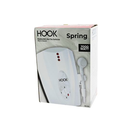 Hook Hk-410 Su Isıtıcı Elektrikli Şofben (3 Kademeli & Yanmaz İç Kablo Takım) (7000w) (50-60hz)